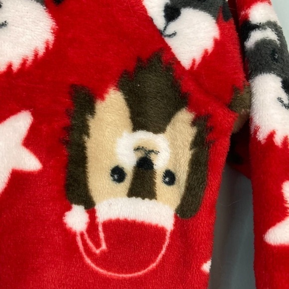 COLD Rush Red Plush Minky Fleece Puppy Dog Santa Christmas Holiday Sweatshirt 2T - Picture 6 of 13